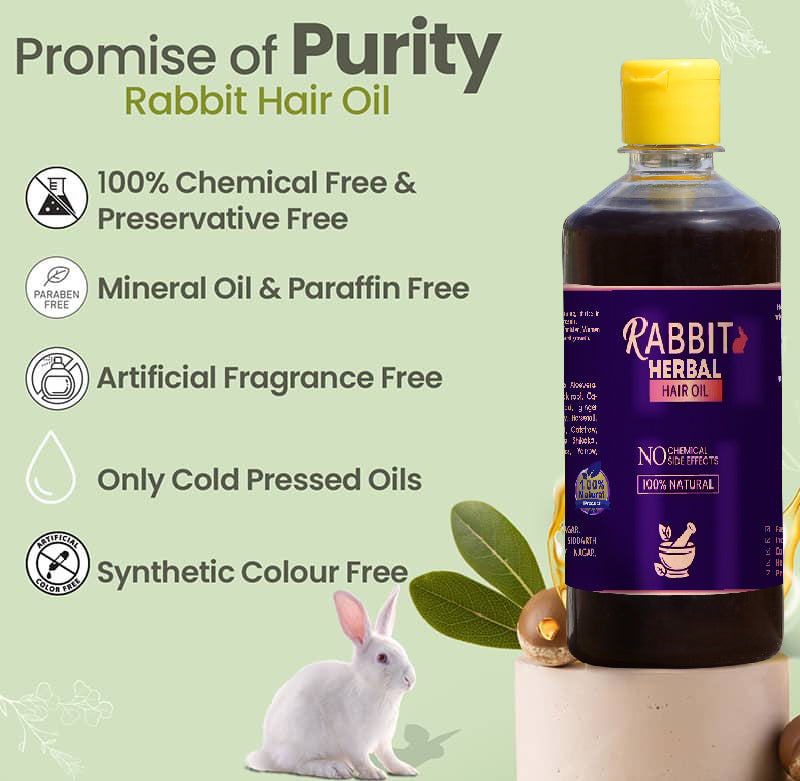 Rabbit Herbal Hair Oil – 100% Natural Hair Growth Oil