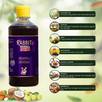 Rabbit Herbal Hair Oil – 100% Natural Hair Growth Oil