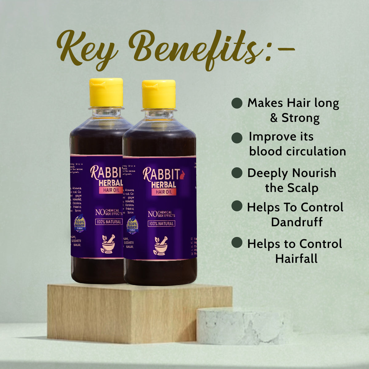 Rabbit Herbal Hair Oil – 100% Natural Hair Growth Oil