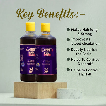 Rabbit Herbal Hair Oil – 100% Natural Hair Growth Oil