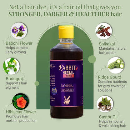 Rabbit Herbal Hair Oil – 100% Natural Hair Growth Oil
