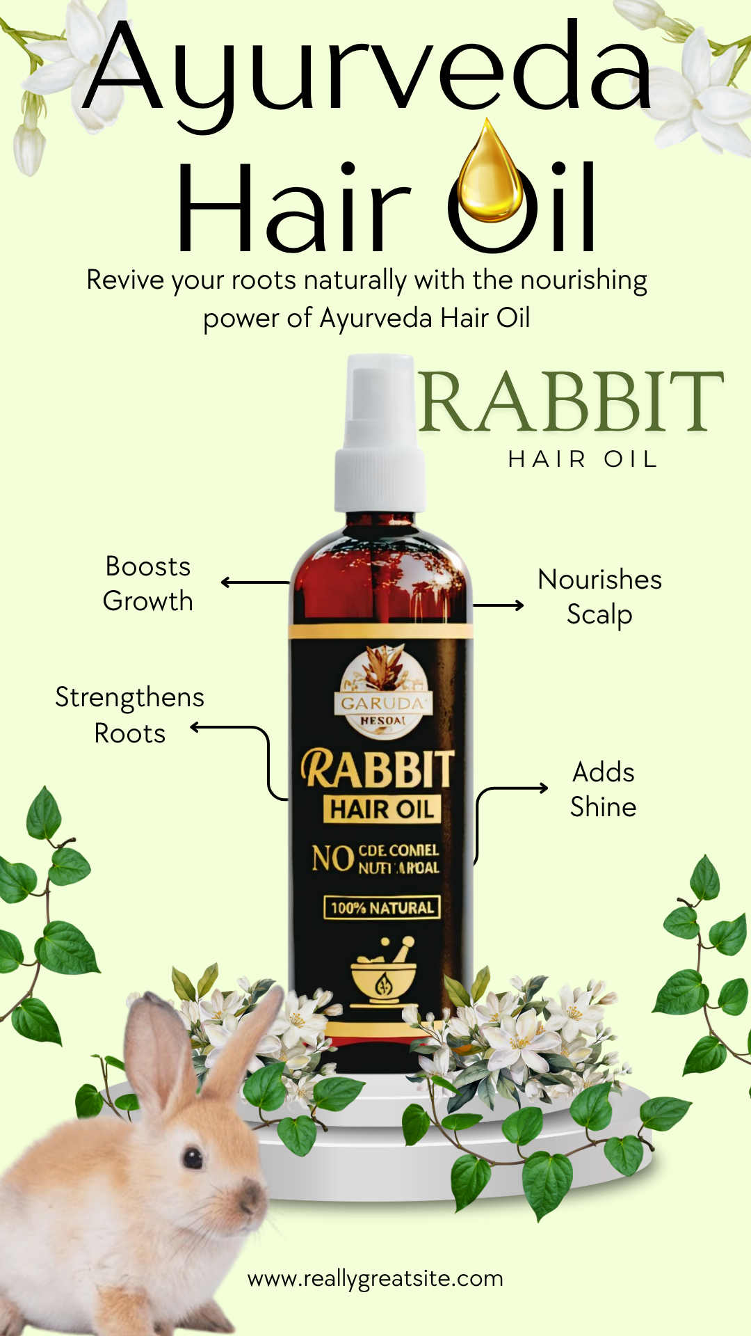 Rabit Herbal Hair Oil - 100% Effective! 500 ml